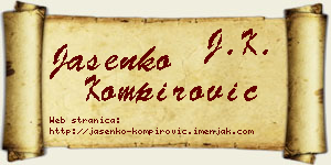 Jasenko Kompirović vizit kartica